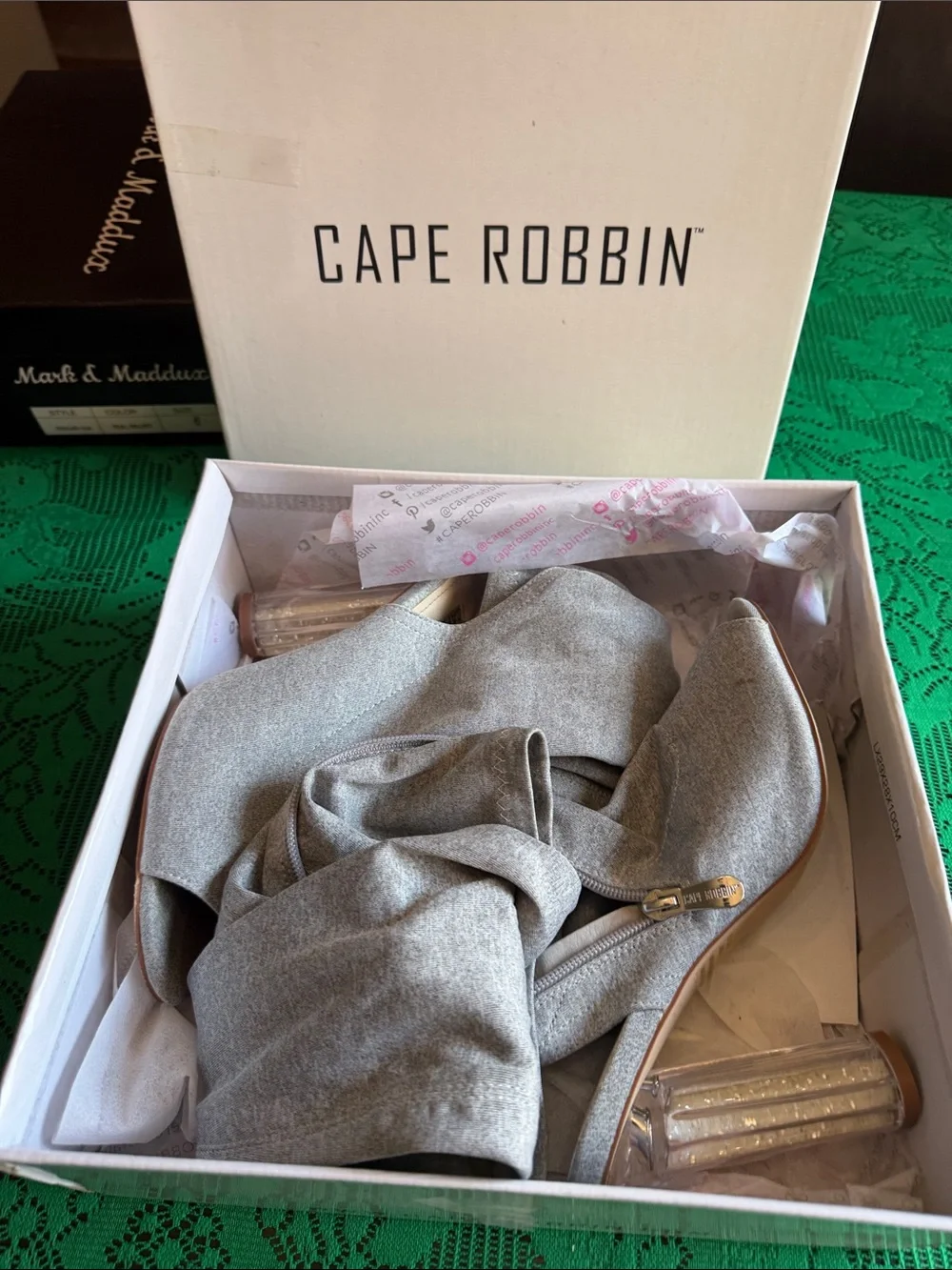 Cape Robbin Gray Open-Toe Stretch Over-the-Knee Boots